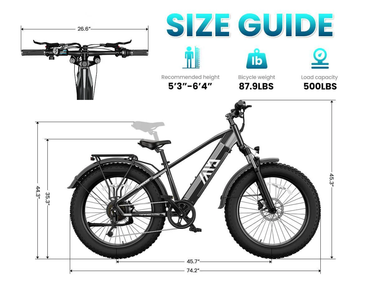 TST® Combo Sale Defender 26" Fat Tire Ebike For Adult - Image 6