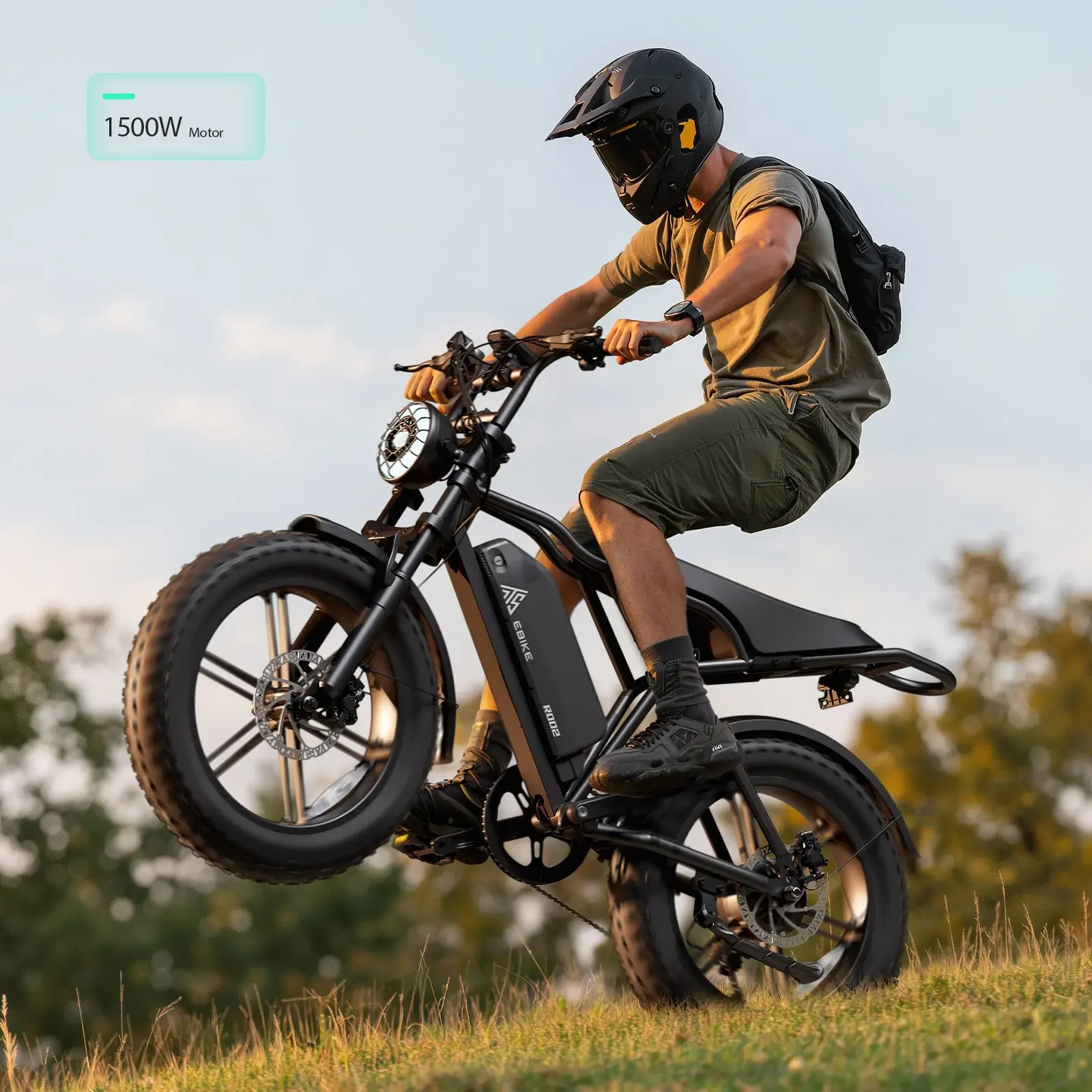 TST® R002 20'' 1500W Full Suspension Moped-style Electric Bike - Image 4