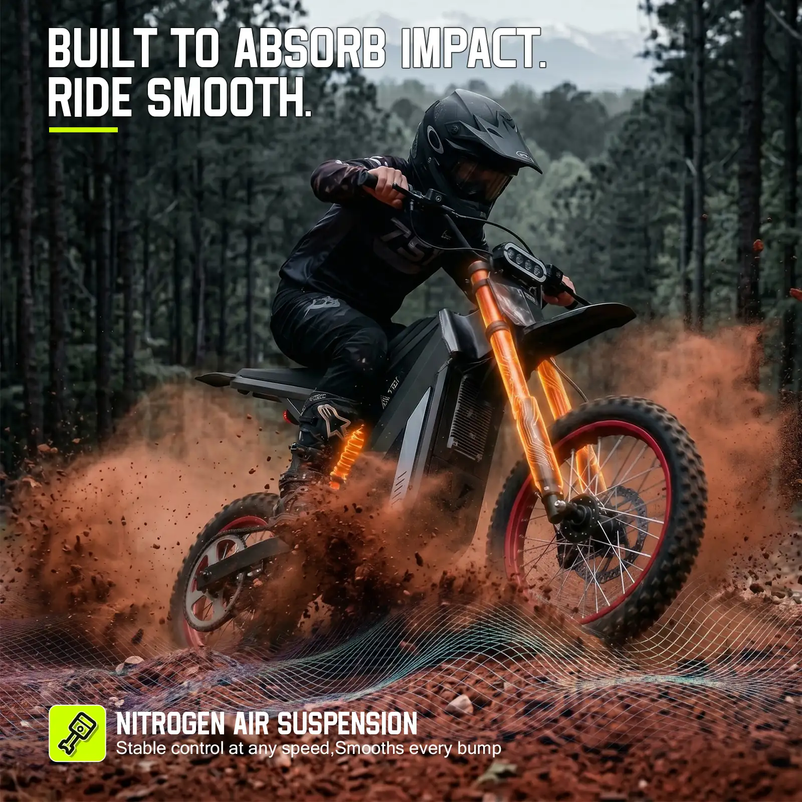 TST® GT63 14" 2400W 210Nm Electric Dirt Bike - Image 6