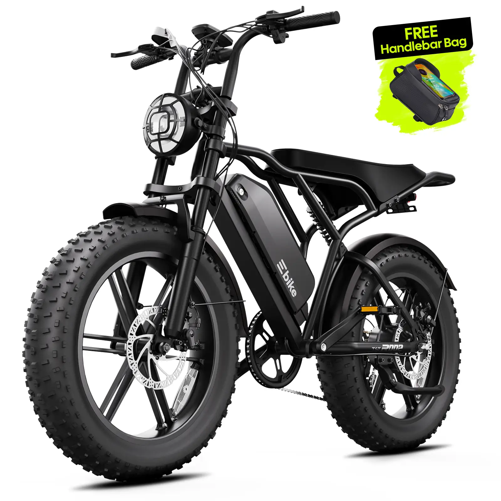 TST® R002 20'' 1500W Full Suspension Moped-style Electric Bike - Image 17